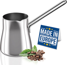 CRYSTALIA Turkish Coffee Pot 18/10 Stainless Steel, Stove Top Tea Maker, Milk Wa - £31.61 GBP