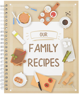 Blank Family Cookbook Recipe Binder - 6.5 X 8.2 in Hardcover Spiral Boun... - $19.52