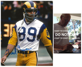 Fred Dryer signed Los Angeles Rams football 8x10 photo Proof COA autographed - £58.25 GBP