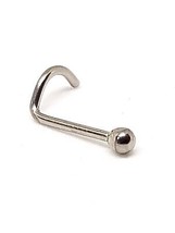Nose Stud 2mm Ball Curl Ended 18g (1mm) g23 Titanium Surgical Grade Screw Curl - £5.11 GBP