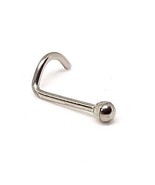 Nose Stud 2mm Ball Curl Ended 18g (1mm) g23 Titanium Surgical Grade Scre... - £5.10 GBP