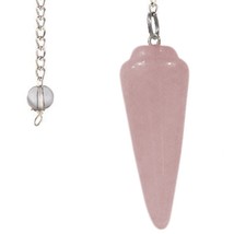 Bulk 5 Pcs Natural Pink Rose Quartz Cone Shaped Gemstone Dowsing Pendulums - £39.65 GBP