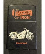 Vintage Lighter CLASSIC IRON BLOCKHEAD 1990 Motorcycle Collectable - $28.04