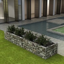vidaXL Large Galvanized Steel Raised Bed with Gabion Construction for Gardening - $3,721.94 MXN