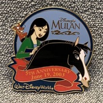 Rare WDW Disney Mulan 5th Annivwrsary Pin KG Limited Edition 2500 - £38.98 GBP