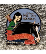 Rare WDW Disney Mulan 5th Annivwrsary Pin KG Limited Edition 2500 - £38.83 GBP