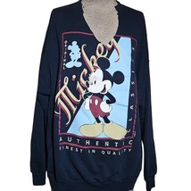 Navy Blue Vintage Mickey Mouse Sweatshirt Size Large  - £19.38 GBP