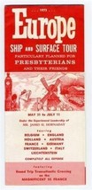  Presbyterians Trip to Europe on S S France Brochure 1973 - $13.86