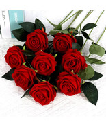 5 Red Artificial Rose Bouquet Fake Flowers Wedding Home Christmas Valent... - $13.38 CAD
