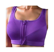 Quick Dry Sports Bra Zipper Front Closure Yoga Bra High Support Workout ... - $16.99