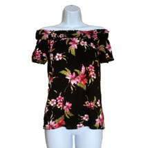 Papaya Off The Shoulder  Floral Top Small Smocked Multicolor Casual Blouse - $12.85