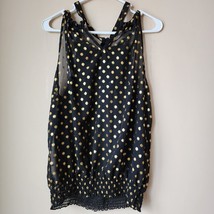 Metaphor Tank Top Womens Size Large Black Sheer Gold Chain Elastic Waist NWT - £7.60 GBP