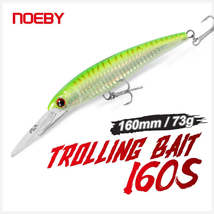 NOEBY Trolling Minnow Fishing Lure 160mm 73g Deep Diver Slow Sinking Wobblers Ar - £5.98 GBP+