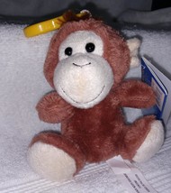 Toys R Us Whimsical Monkey 5&quot;H Plush Backpack Clip NWT - £5.42 GBP