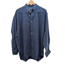 Vintage Ralph Lauren Blaire Button Down Shirt Navy Blue 100% Cotton Xlar... - $79.99
