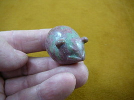 (Y-MOU-566) little pink gray Roly Poly Mouse Mice gemstone STONE carving... - $14.01