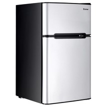 3.2 cu ft. Compact Stainless Steel Refrigerator-Gray - Color: Gray - £267.63 GBP