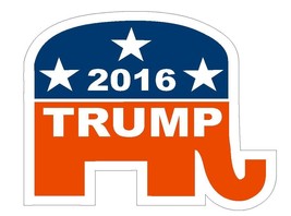 Trump Bumper Sticker or Helmet Sticker 2016 GOP Republican Party Elephant D843 - £1.11 GBP+