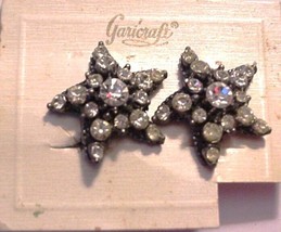 Fabulous Rare GARICRAFT 5 Point Star Earrings - $70.13