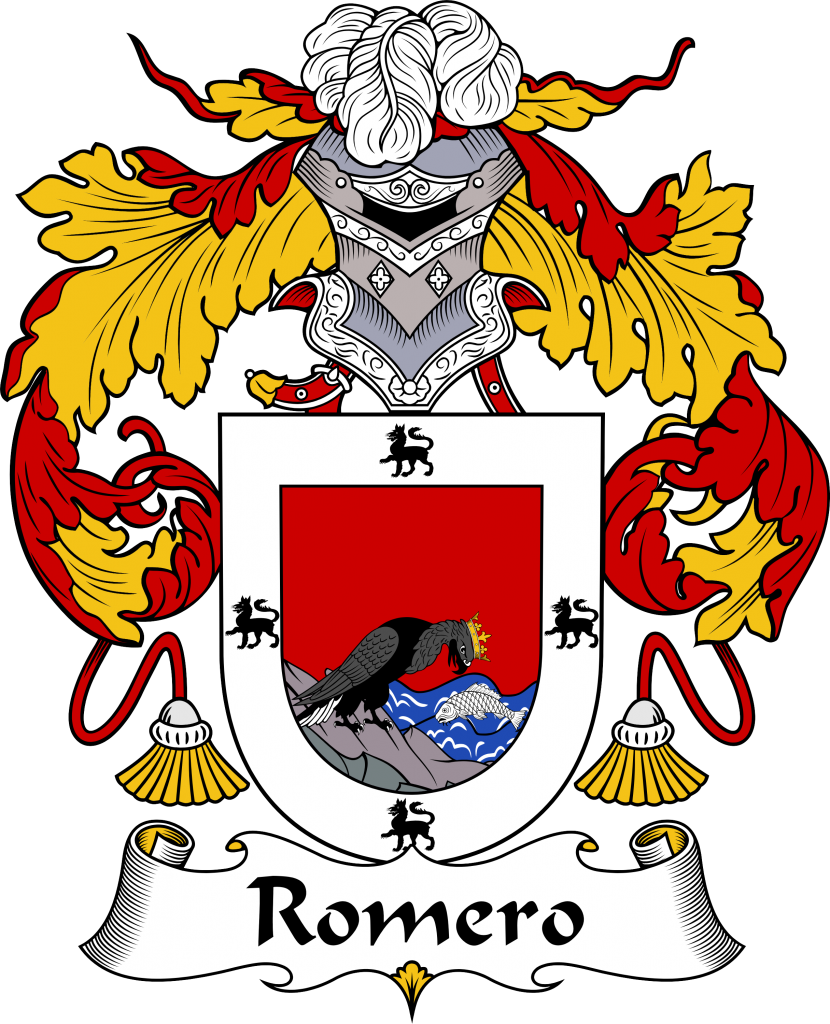 Romero Family Crest / Coat of Arms JPG and PDF - Instant Download