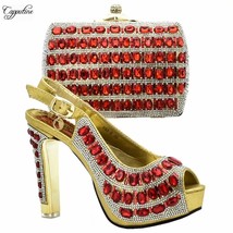 Latest Green Shoes And Purse Bag Set  Woman Evening Party Sandals With Clutch Ha - £97.35 GBP