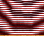 Interlock Knit 1/4&quot; Red and White Stripes and 1/8&quot; Black Stripes Fabric ... - $9.95