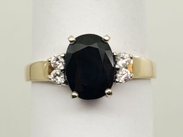 2.62ct tw Natural Heated Sapphire &amp; Earth Mined Diamond Accent Ring 14k Size 7 - £1,134.28 GBP