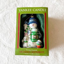 Yankee Candle Nicholas Snowbright Glitter Snowman Christmas Tree Ornament - £7.90 GBP