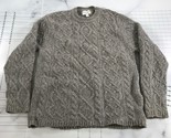Sonoma Fishermans Sweater Mens Medium Gray Wool Blend Aran Cable Knit Thick - $27.69