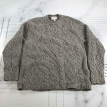 Sonoma Fishermans Sweater Mens Medium Gray Wool Blend Aran Cable Knit Thick - £22.18 GBP