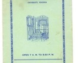 The Cellar Menu University of Virginia 1941 Charlottesville Faculty Apar... - £78.37 GBP