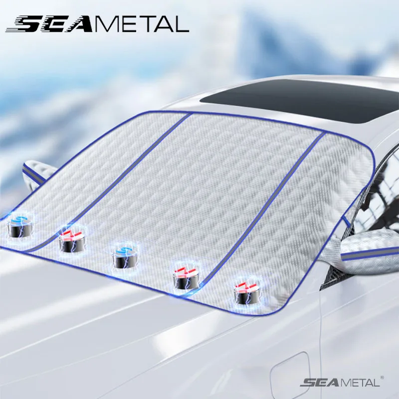 SEAMETAL Car Front Windshield Cover Magnetic Auto Sunshade Snow Ice Dust - £10.93 GBP+