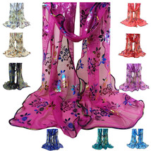 Good Quality Ladies Vintage Scarf Colorful Flower Lace Gauze Veil Wrap S... - £4.76 GBP