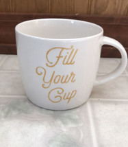 Starbucks White Fill Your Cup in Gold Mug Coffee 2016 16.9 Oz - £17.13 GBP