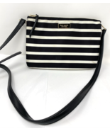 Kate Spade Black &amp; White Striped Crossbody Zip Top Medium - €40,65 EUR