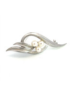 Mikimoto Estate Akoya Pearl Brooch 2.5&quot; Sterling Silver 5.50 mm M390 - $246.51