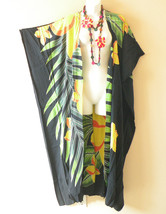 CD585 Floral Caftan Rayon Batik Plus Size Open Duster Maxi Cardigan up to 5X - £23.90 GBP
