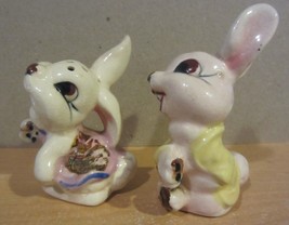 Vintage Bunny Rabbit  Salt and Pepper Shakers Japan - $23.70