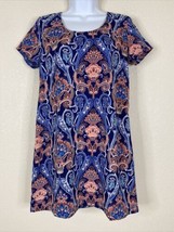 Rue 21 Womens Size M Blue Floral Paisley Pattern Dress Short Sleeve  - £5.84 GBP