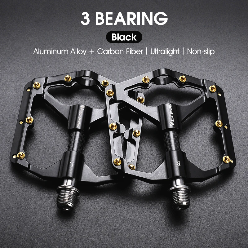 WEST BI    Bicycle Pedals MTB Road Footrest Ultralight Aluminum Alloy 3 ings Non - £154.80 GBP