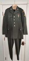 US ARMY Dress Uniform Pants Tie Shirt Vietnam Era 1960s w/ Rank Patches Medals  - $129.00