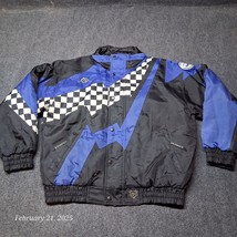 Vintage Cold Wave Snowmobile Jacket Men Size Large Blue Checkerboard Nylon - $69.74