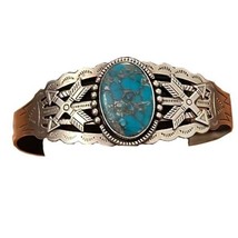 Maisel&#39;s Indian Trading Post VTG Silver Turquoise Cuff Bracelet Native A... - £151.68 GBP