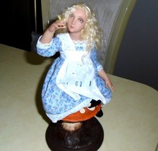 2010 Mark A.Dennis Signed OOAK Polymer Clay Doll Alice in Wonderland onMushroom  - £1,734.63 GBP