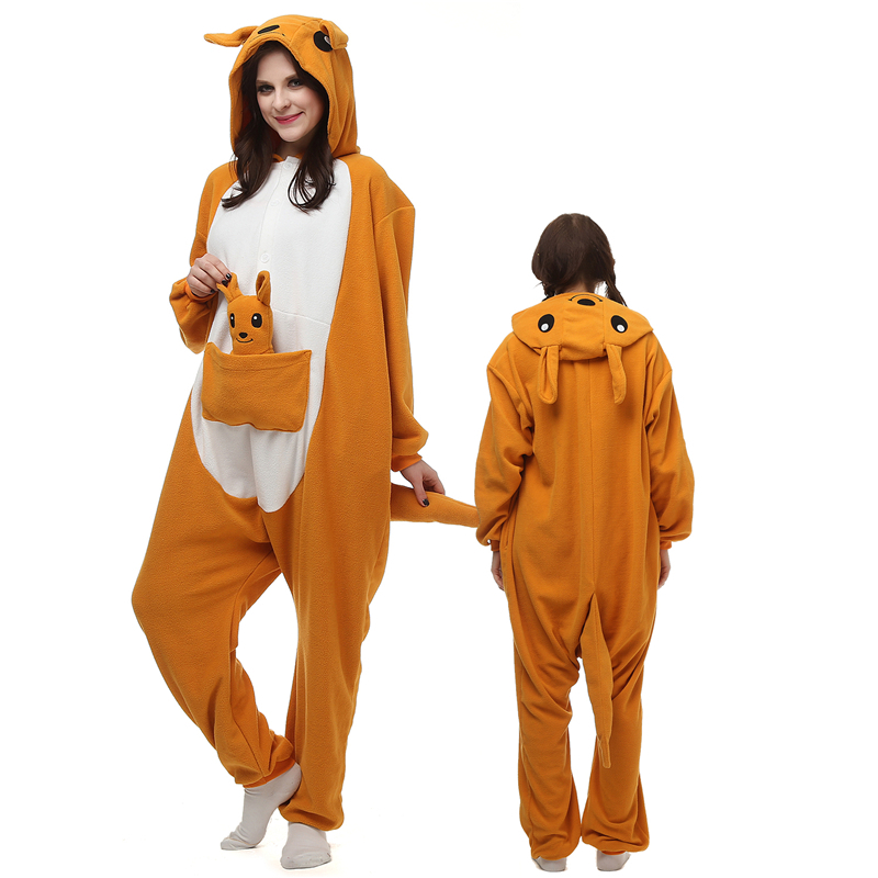 Kangaroo Adult Onesies Animal Cartoon Kigurumi Pajamas Halloween Cosplay