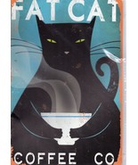 Fat Cat Coffee Company Metal Sign 8 X 12 - £7.32 GBP