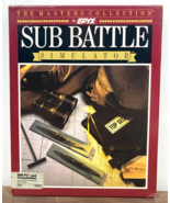 SUB BATTLE Simulator VIDEO GAME Complete IBM PC 256K 5.25&quot; Disc 1987 Epy... - £15.50 GBP