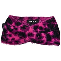 MSRP $28 DKNY Women&#39;s Fuzzy Animal Print Knit Scarf Headband One Size - £5.35 GBP