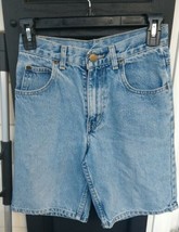 Faded Glory Dungarees-Denim Blue Jeans Shorts-Kids Size 10-Light Wash-Very Good - £6.25 GBP