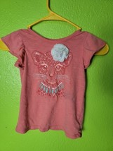 Cherokee 5t Toddler Girls Shirt Top Tiger Leopard Cat Pink  - $9.79